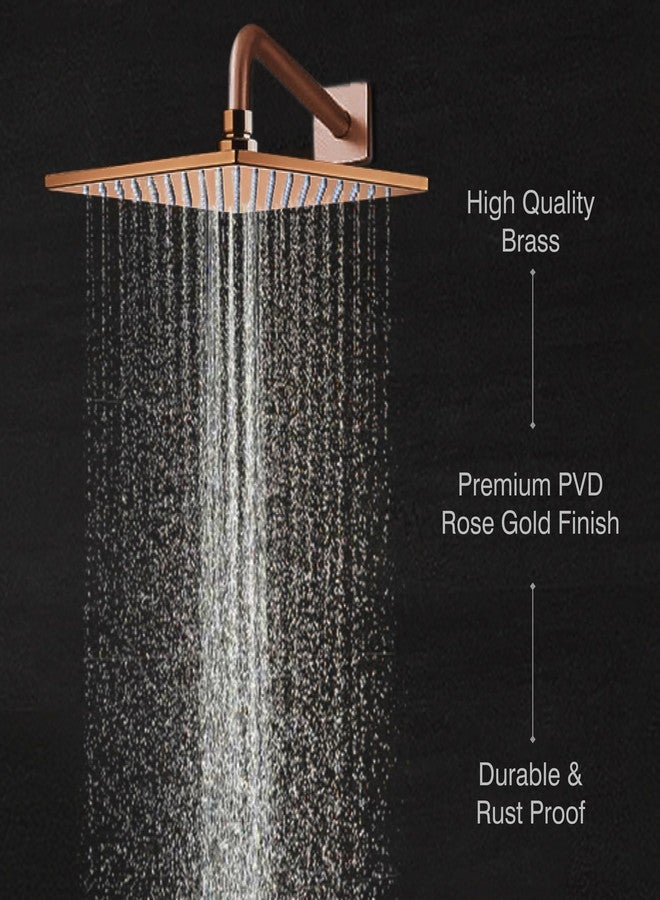 هيندوير مجموعة هندوير الإيطالية F160149RGD، دش علوي للحمام | مصنوع من النحاس | رأس عريض - 200 مم | شكل مربع | دش مطري | اللون - ذهبي وردي - Image 4